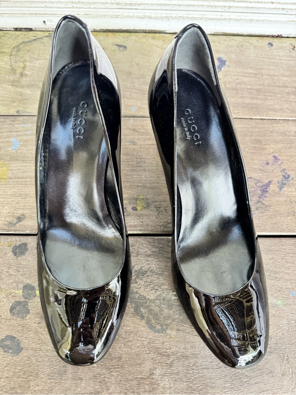 Gucci Black Patent Leather Women's Heels